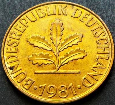 Moneda 10 PFENNIG - RF GERMANIA, anul 1981 F * cod 1517 = A.UNC foto