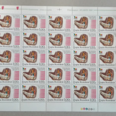 TIMBRE ROMÂNIA LP1397/1995 Coală 25 timbre -Val. nominală -100 lei MNH