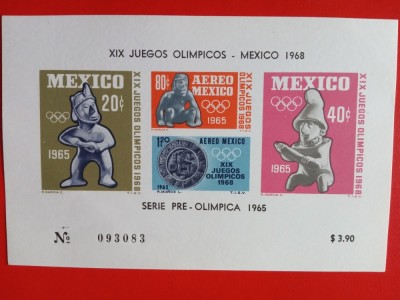 MEXIC, SPORT -= BLOC MNH IMPERF. foto