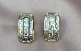 CERCEI CLIPS VINTAGE DIN METAL BICOLOR SI CRISTALE