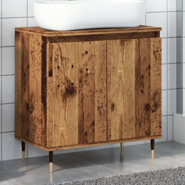 Gossi dulap de baie, lemn vechi, 58x33x60 cm, lemn prelucrat