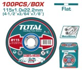 Set 100 discuri debitare metal si inox 115 mm, 1.0 mm, TOTAL