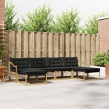 vidaXL Set de canapele de exterior cu pernă 6 pcs Alb și negru 3388958