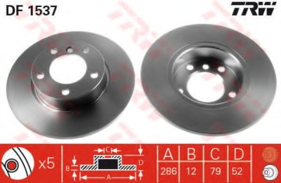 Disc frana BMW Seria 3 (E36) (1990 - 1998) TRW DF1537 foto