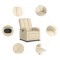 Fotoliu rabatabil, crem, material textil - 7