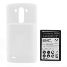 Acumulator De Putere LG G3 D850 D855 7200mAh Cu Capac Baterie Spate Alb foto