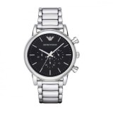 Emporio Armani AR1894, Ceas Bărbătesc 46mm Cronograf Baterie cu Argintie Brățară Metalică