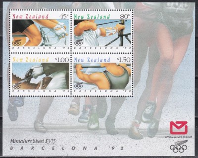 Noua Zeelanda 1992 - Jocurile Olimpice - Barcelona, Bloc, MNH foto