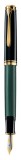 STILOU SOUVERAN M600 EF PENITA AUR 14K+ACCESORII PLACATE AUR NEGRU/VERDE