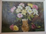 Tablou original &ndash; Flori &icirc;n vază, semnat Mihai Cămăruț