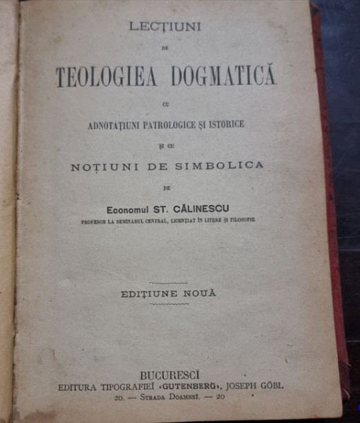 Economul St. Calinescu - Lectiuni de Teologiea Dogmatica