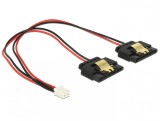 Cablu de alimentare 2 pini (Banana Pi) la 2 x SATA 15 pini 5V cu clips M-M 20cm, Delock 85249