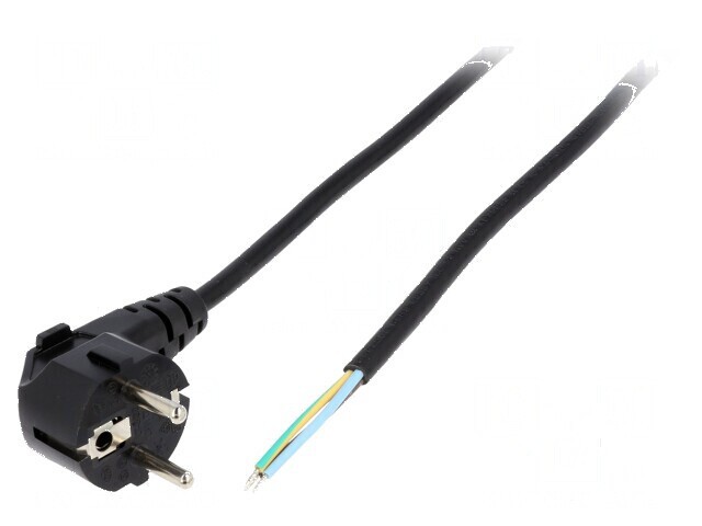 Cablu 3x0,75mm2 CEE 7/7 ştecăr unghi PVC 2m