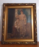 Tablou tradițional rom&acirc;nesc artibuit pictorului Szathm&aacute;ri
