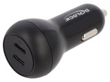 Alimentator USB C DELOCK 64330, 2 porturi, 12-24V DC, 40W, negru