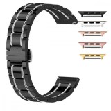 Curea ceramica, compatibila cu Apple Watch 9|8|7|6|5|4|3|2|1 Series, 49mm|45mm|44mm|42mm, Black Silver