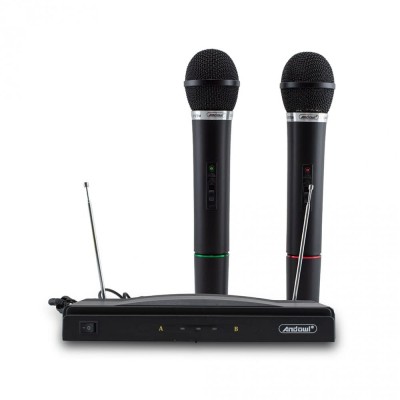 SET 2 MICROFOANE WIRELESS SI RECEIVER INCLUS PT.KARAOKE,CONFERINTE,SET WIRELESS. foto