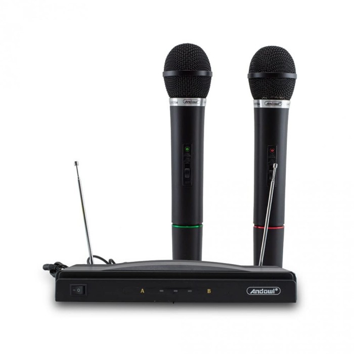 SET 2 MICROFOANE WIRELESS SI RECEIVER INCLUS PT.KARAOKE,CONFERINTE,SET WIRELESS.