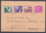 ROMANIA 1950 LP 261 CENTENARUL NASTERII LUI MIHAI EMINESCU SERIE(LIPSA 11 LEI ALBASTRU)/PLIC CIRCULAT 1950 RECOMANDAT ROMANIA-GERMANIA