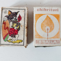 ** Lot 2 Cutie chibrituri cu Tom, 1986 PAL Braila + BRAILA, goale, colectie