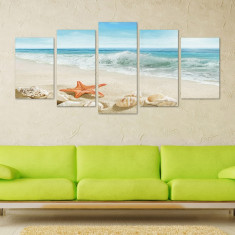 Set Tablouri Canvas 5 piese Plaja 113x56 cm foto