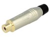 Conector RCA Mama Amphenol Aurit Gri Montare pe Cablu Lipire Tip ACJR-SBK