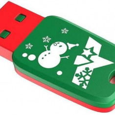 Stick USB Netac U197 mini X-mas, 32GB, USB 2.0 (Verde/Rosu)