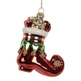 Cumpara ieftin Set 6 ornamente brad Craciun Cizmulite sticla multicolora 9x4x10 cm