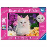 Cumpara ieftin Puzzle pisicuta 100 piese starline cu sclipici, Ravensburger