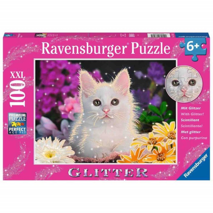 Puzzle pisicuta 100 piese starline cu sclipici