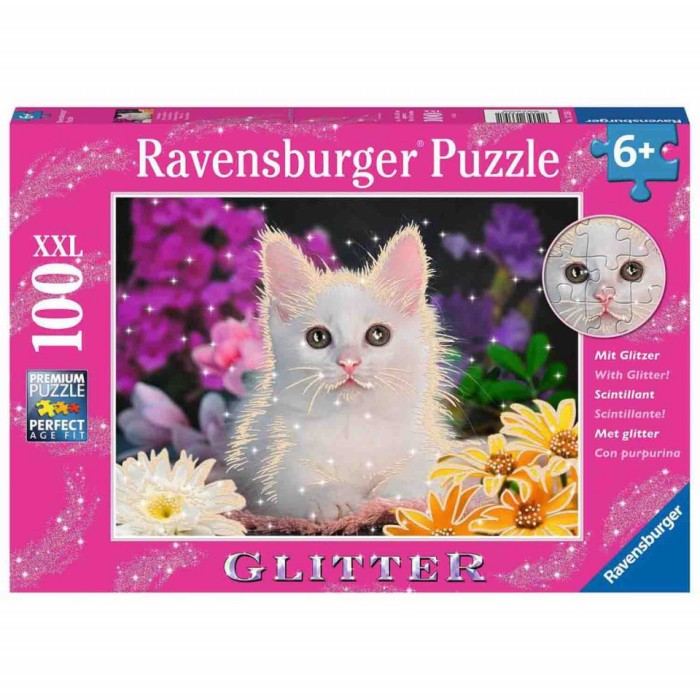 Puzzle Cu Sclipici Pisicuta, 100 Piese