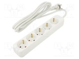Prelungitor alimentare LANBERG 3m 3x1mm&sup2; Schuko 5 prize alb