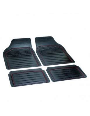 Set 4 bucati covorase din cauciuc universale &amp;quot;PERFECT&amp;quot; Negru/Rosu Bottari foto
