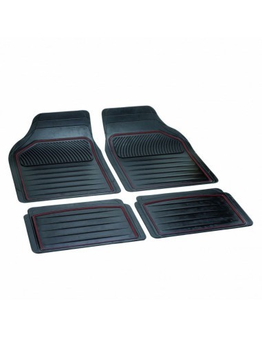 Set 4 bucati covorase din cauciuc universale &quot;PERFECT&quot; Negru/Rosu Bottari