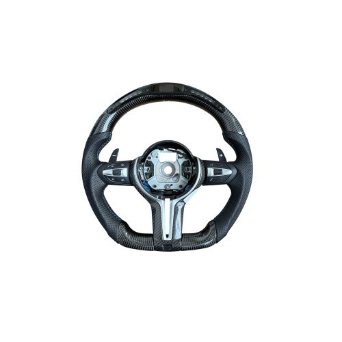 Volan sport carbon cu display compatibil BMW Seria 5 F10 F11 F07, Seria 6 F06 F12 F13, Seria 7 F01 F02,