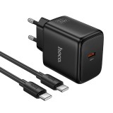 Incarcator Retea Cu Cablu USB-C HOCO N83, 40W, 3A, 1 x USB-C, Negru
