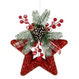 Ornament de Crăciun, Stea, Roșu, 22x26 cm, Berries, Oem