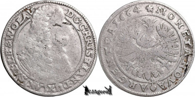 1664, 15 Kreuzer - Cristian - Regatul Boemiei foto