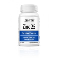 Zinc 25, 30 capsule, imunitate, sistem osos, piele, par si unghii, ZENYTH
