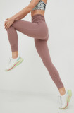 adidas Performance jambiere de yoga Studio Gathered femei, culoarea violet, neted