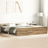 VidaXL Cadru pat fără saltea Stejar Artisan 160x200cm Lemn prelucrat