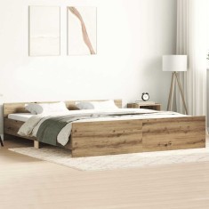 vidaXL Cadru pat fără saltea Stejar Artisan 160x200cm Lemn prelucrat 3328755