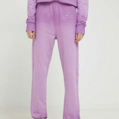 Chiara Ferragni pantaloni de trening din bumbac femei, culoarea violet, neted