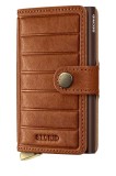 Secrid portofel de piele EMBOSS LINES culoarea maro
