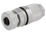 Conector M12 HARTING 5 pini mamă drept IP67 pe cablu