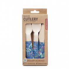 Set tacamuri din lemn - Wood Cutlery Flowers | Kikkerland