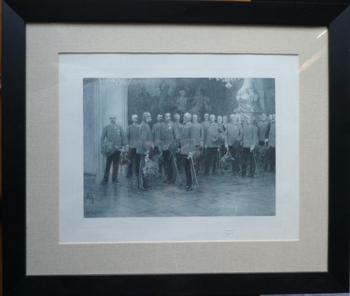 Litografie, Imparatul Franz Joseph al Austriei la Cercul Militar din Viena, 1914