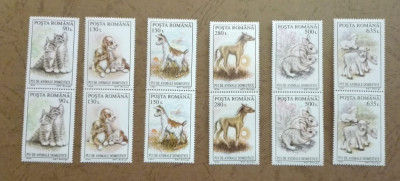 TIMBRE ROMANIA MNH LP 1367/1994 Pui de animale domestice -Serie in pereche foto