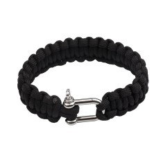 Bratara supravietuire DEPOX&reg;, Military Surplus, paracord, 24 cm, negru