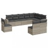 Set canapele de gradina cu perne 10 piese gri deschis poliratan